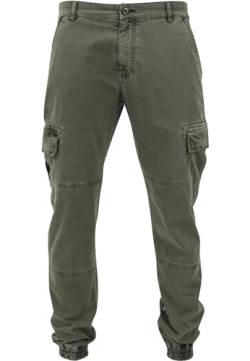 Urban Classics Men's TB1435-Washed Cargo Twill Jogging Pants Cargohose, Olive, 33 von Urban Classics