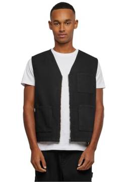 Urban Classics Herren Weste Organic Cotton Vest, Weste für Männer aus Bio-Baumwolle, Regular Fit, black, S von Urban Classics