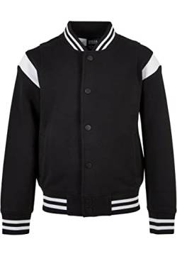 Urban Classics Jungen Boys Inset College Sweat Jacket Jacke, Black/White, 122/128 cm von Urban Classics