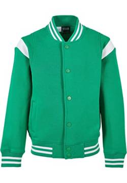 Urban Classics Jungen UCK2398-Boys Inset College Sweat Jacket Jacke, bodegagreen/White, 134/140 von Urban Classics