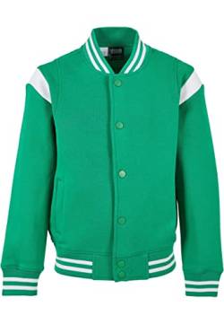 Urban Classics Jungen Boys Inset College Sweat Jacket Jacke, Bodegagreen/White, 146/152 cm von Urban Classics