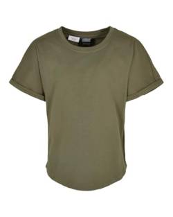 Urban Classics Jungen Boys Long Shaped Turnup Tee T-Shirt, Olive, 110/116 von Urban Classics