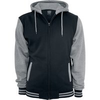 Urban Classics Kapuzenjacke - 2-Tone Zip - S bis 5XL - für Männer - Größe 5XL - schwarz/grau von Urban Classics