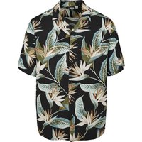 Urban Classics Kurzarmhemd - Blossoms Resort Shirt - S bis XXL - für Männer - Größe M - schwarz/grün von Urban Classics