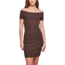 Urban Classics Ladies - Off Shoulder Rib Stretch Kleid von Urban Classics