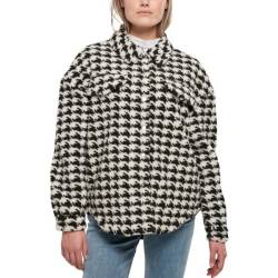 Urban Classics Ladies - Sherpa Overshirt houndstooth von Urban Classics