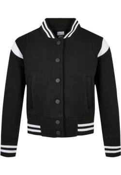 Urban Classics Mädchen Girls Inset College Sweat Jacket Jacke, Black/White, 146/152 von Urban Classics