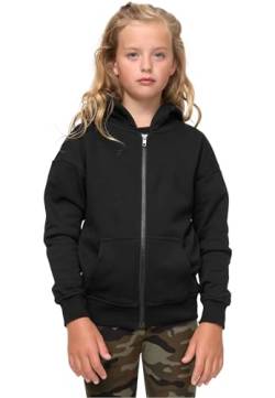 Urban Classics Mädchen Girls Organic Terry Zip Hoody Kapuzenpullover, Black, 122/128 von Urban Classics