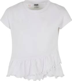 Urban Classics Mädchen Girls Organic Volant Tee T-Shirt, White, 134/140 von Urban Classics