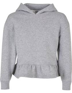 Urban Classics Mädchen Kapuzenpullover Girls Organic Volants Hoody Grey 122/128 von Urban Classics