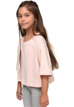 Urban Classics Mädchen T-Shirt Girls Short Kimono Tee, Oversized Crop T-Shirt für Mädchen, pink, 110/116 von Urban Classics