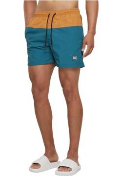 Urban Classics Men's Block Swim Shorts Badehose, Teal/Toffee, XL von Urban Classics