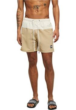 Urban Classics Men's Block Swim Shorts Badehose, unionbeige/softseagrass, 3XL von Urban Classics