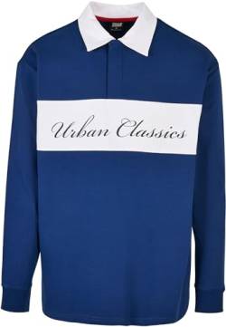 Urban Classics Men's Oversized Rugby Longsleeve T-Shirt, spaceblue, S von Urban Classics