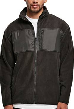 Urban Classics Men's Patched Micro Fleece Jacket Jacke, Black, 5XL von Urban Classics