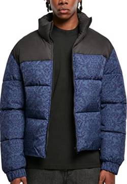 Urban Classics Men's Retro Puffer Jacket Jacke, darkblue damast AOP, L von Urban Classics