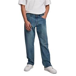 Urban Classics Men's Straight Slit Jeans Pants, middeepblue, 38 von Urban Classics