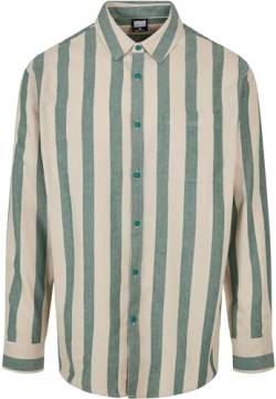 Urban Classics Men's TB4917-Striped Shirt Hemd, greenlancer/softseagrass, L von Urban Classics