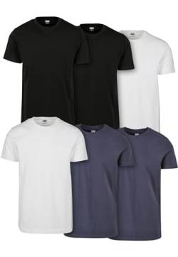 Urban Classics Men's TB2684C-Basic Tee 6-Pack T-Shirt, blk/blk/wht/wht/NVY/NVY, M von Urban Classics