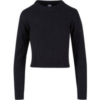 Urban Classics Strickpullover - Ladies Check Knit Sweater - S bis XL - für Damen - Größe L - schwarz von Urban Classics