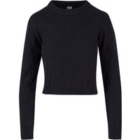 Urban Classics Strickpullover - Ladies Check Knit Sweater - S bis XL - für Damen - Größe M - schwarz von Urban Classics