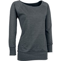 Urban Classics Sweatshirt - Ladies Wideneck Crewneck - S bis 3XL - für Damen - Größe XL - charcoal von Urban Classics