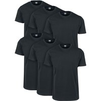 Urban Classics T-Shirt - Basic Tee 6-Pack - S bis 5XL - für Männer - Größe 3XL - schwarz von Urban Classics