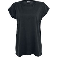 Urban Classics T-Shirt - Ladies Extended Shoulder Tee - XS bis 5XL - für Damen - Größe 5XL - schwarz von Urban Classics