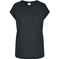 Urban Classics T-Shirt - Ladies Organic Extended Shoulder Tee - XS bis 5XL - für Damen - Größe S - schwarz von Urban Classics