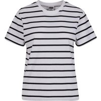 Urban Classics T-Shirt - Ladies Striped Boxy Tee - XS bis 3XL - für Damen - Größe L - schwarz/weiß von Urban Classics