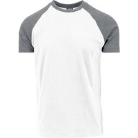 Urban Classics T-Shirt - Raglan Contrast Tee - S bis 5XL - für Männer - Größe 4XL - weiß/grau von Urban Classics