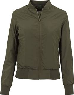 Urban Classics TB1217 Damen Jacke Ladies Light Bomber Jacket, Grün (Olive 176), 42 (Herstellergröße: XL) von Urban Classics