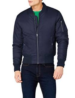 Urban Classics TB861 Herren Jacke - Basic Bomber Jacket, Bomberjacke mit aufgesetzter Tasche und Zipper am Arm, Blau (navy 155), Gr. XX-Large von Urban Classics