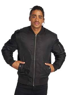 Urban Classics TB861 Herren Jacke - Basic Bomber Jacket, Bomberjacke mit aufgesetzter Tasche und Zipper am Arm, Schwarz (black 7), Gr. Medium von Urban Classics