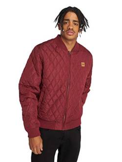 Urban Classics TB862 Herren Steppjacke - Diamond Quilt Nylon Jacke - Ideal als Übergangsjacke, Rot (burgundy 606), Gr. Large von Urban Classics