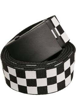 Urban Classics Unisex Adjustable Checker Belt Gürtel, Black/White, one Size von Urban Classics
