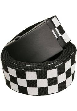 Urban Classics Unisex TB3739-Adjustable Checker Belt Gürtel, Black/White, one Size von Urban Classics