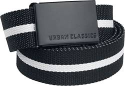 Urban Classics Unisex Canvas Belt Damen und Herren G rtel L nge 120 cm H he 3 7 cm, Black White Stripe/Black, Einheitsgr e EU von Urban Classics