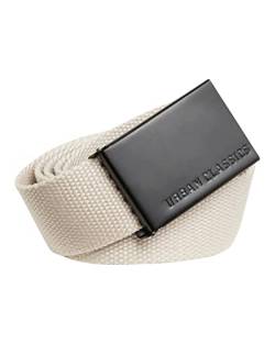 Urban Classics Unisex Canvas Belt Damen und Herren G rtel L nge 120 cm H he 3 7 cm, Sand/Black, Einheitsgr e EU von Urban Classics