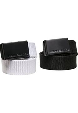 Urban Classics Unisex Canvas Belt Kids 2-pack G rtel, Black+white, Einheitsgröße EU von Urban Classics