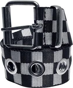 Urban Classics Unisex Checker Belt with Eyelets Gürtel, Black/White, L/XL von Urban Classics