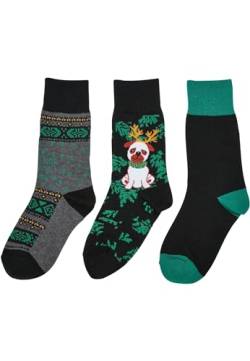 Urban Classics Unisex Christmas Dog Kids 3-Pack Socks, Multicolor, 31-34 von Urban Classics