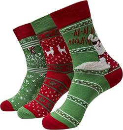 Urban Classics Unisex Christmas Lama 3-Pack Socken, Multicolor, 35-38 von Urban Classics