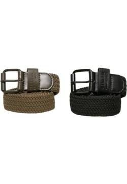 Urban Classics Unisex TB2560-Elastic Belt Set Gürtel, blk/Olive, S/M von Urban Classics