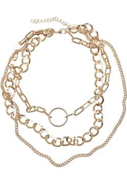 Urban Classics Unisex Halskette für Männer und Frauen Ring Layering Necklace, mehrreihige Modeschmuck-Kette erhältlich in gold oder silber, one size von Urban Classics