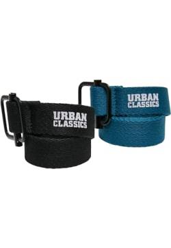 Urban Classics Unisex Industrial Canvas Kids 2-Pack Belt, Black/Green, one Size von Urban Classics