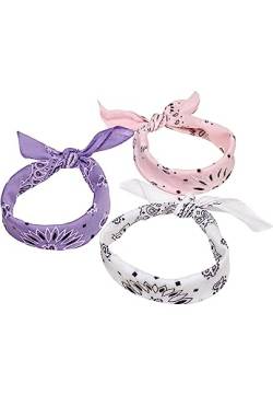 Urban Classics Unisex Multicolor 3-Pack Bandana, Violet & White & Rose, one Size (3er Pack) von Urban Classics