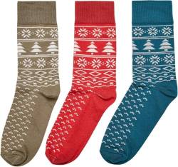 Urban Classics Unisex Norwegian Pattern 3-Pack Socken, Hugered/Jasper/Tiniolive, 39-42 von Urban Classics