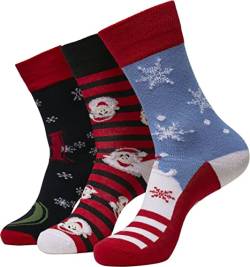 Urban Classics Unisex Santa Ho Christmas 3-Pack Socken, Multicolor, 35-38 von Urban Classics