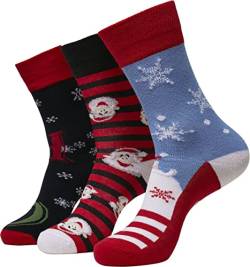 Urban Classics Unisex Santa Ho Christmas 3-pack Socken, multicolor, 43-46 EU von Urban Classics